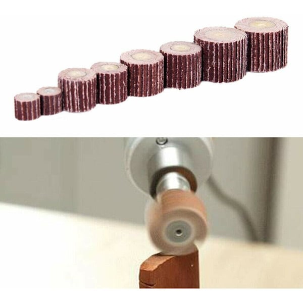 10x slibeskive, 120 grit, 3x15mm, slibende slibeskive polering børster, til polering, tegning og trimning på metaloverflade