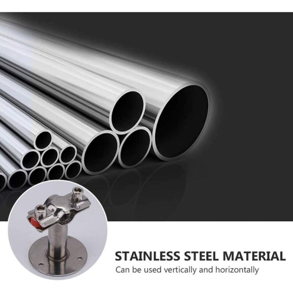 4st rostfritt stål väggfäste för 19-22 mm diameter rör, rostfritt stål justerbara rör stödklämmor