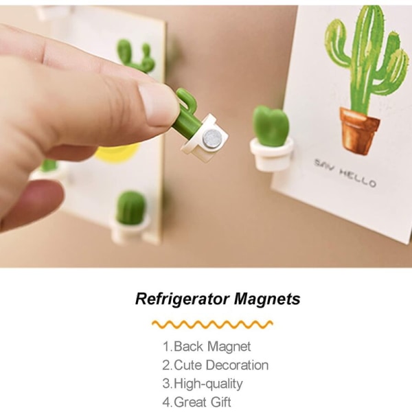 6 stk. Kaktusformede kjøleskapsmagneter Søte kjøleskapsmagneter Kjøleskapsmagneter for tavler Skap Notater Kalender Kontor Hjemmedekorasjon