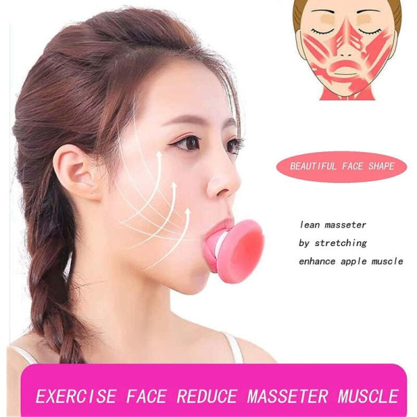 Käke-ansikts-hals-träningsövning för kvinnor, Hudlyftande, uppstramande V-form Dubbelhak-träningsinstrument, söt bärbar Anti-Wrinkle Mouth Ex