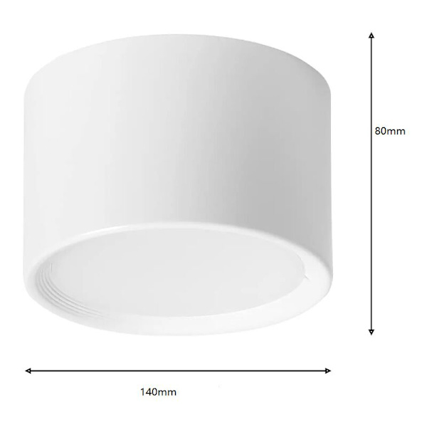 LED-takspotlight Vit Varmvitt 3000K 12W Set om 2 Taklampa Vardagsrum Matsal Kök Korridor Sovrum Ø140MM [Ene