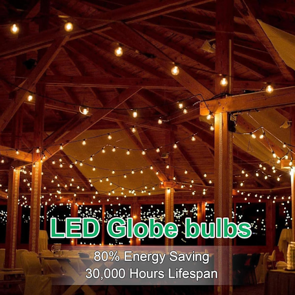 25 kpl G40 LED-lamppuja, E12 LED-kynttiläkanta, 0,6 W LED-lamput vastaavat 7 W Edison-lamppuja, särkymätön pallolamppu ulkokäyttöön