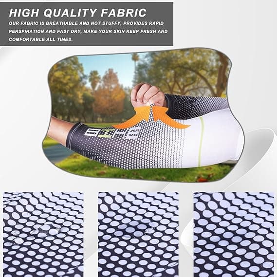 2 Par UV-skydd Unisex Solskydd Cykelärmar Vit Storlek L