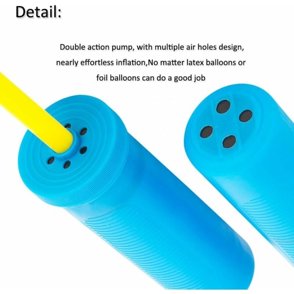 Handpump, dubbelverkande luftpumpar för bollar, träningsbollar, yogabollar, poolflottörer 2-pack