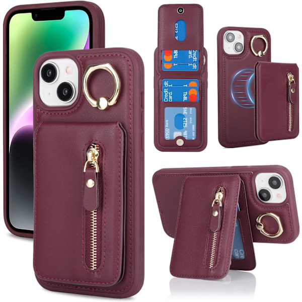 iPhone 13 Læder Cover - Bourgogne