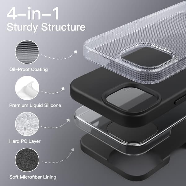iPhone 13 Silikoninen Suojakuori, (Musta)