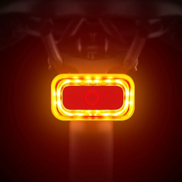 Smart sykkelbaklys, USB oppladbart bremsesensor baklys for sykkel, 4 moduser vanntett LED-sykkelsikkerhetslys