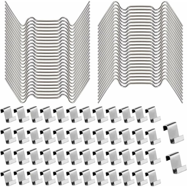 100 stk. drivhusglasclips sæt 50 stk. W trådclips og 50 stk. Z overlapclips