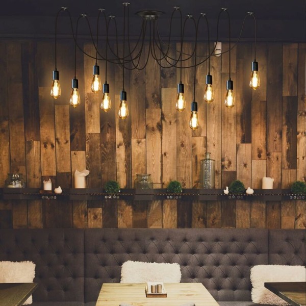 Spider-lysestake DIY taklampe pendellampe pendellampe brakett retro industriell taklampe spisestue soverom stue Di