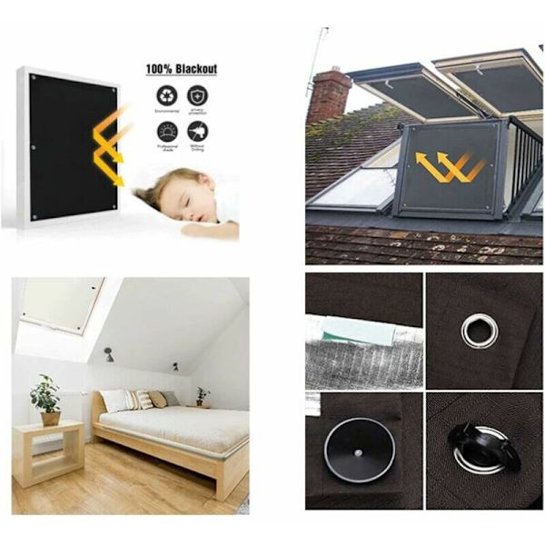 Lämmöneristetyt imukuppirullaverhot auringonvaloa heijastaville ikkunoille Velux-kattoikkunoille Imu 60x115 cm Ruskea-DENUOTOP