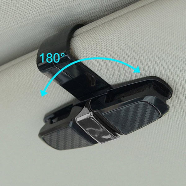 2-pack Glasögonhållare för Bilvisir, Solglasögon Glasögonhållare med Biljetthållare - Svart