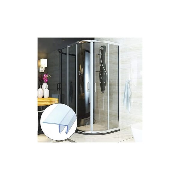 Böjd duschtätning 2 delar duschglasdörrtätning längd duschdörrtätning botten duschdörrtätning badrum duschtröskeltätning glas tjock