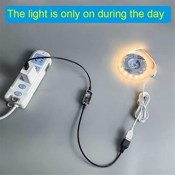 Lyssensor DC 5V 12V USB-kabel Natt Auto-på Lyssensorkabel