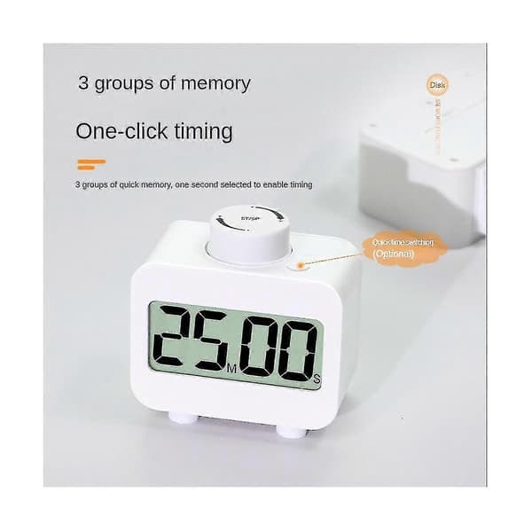 Digital Timer Visuell Kjøkkentimer Rask Justerbar Teller Opp Og Ned Timer Ringer Eller