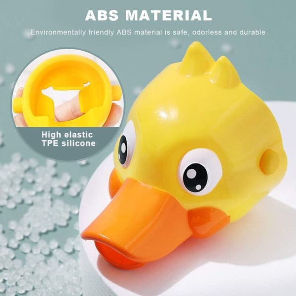 Children's Faucet Extension, 2 Pieces Children's Faucet Extension, and Faucet Switch Extension, Duck Shaped, Adjustable, More Convenient for