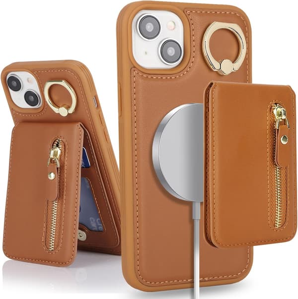 iPhone 13 Læder Cover - Lysebrun