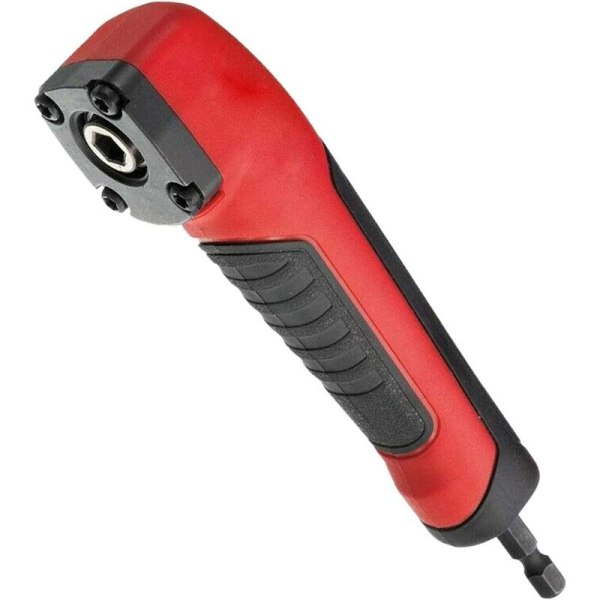 Skrutrekkeradapter, 90° skrutrekkeradapter, 90 graders vinkel, rettvinklet skrutrekker, ledd, for 18V slagdriver og bor
