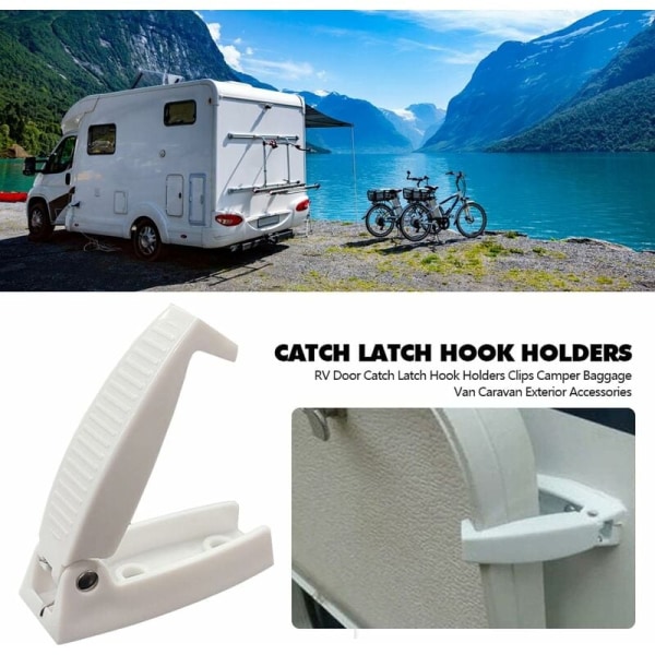 Campervan dørgrebsholder krog opbevaring til campingvogn, holdbart materiale og enkel installation, autocamper, trailer, hvid