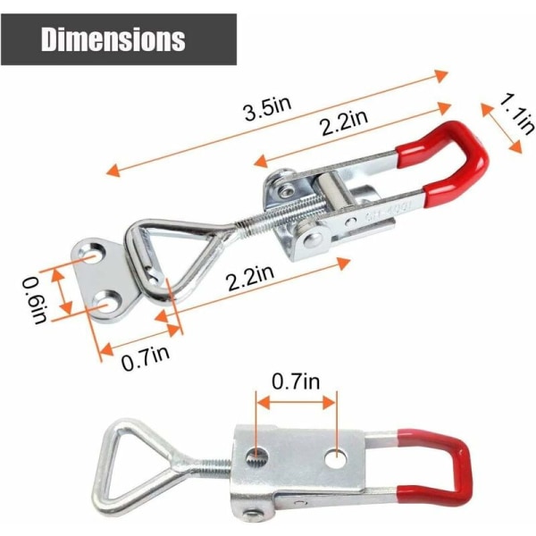 ® 8 kpl säädettävä kiinnityssalpa GH-4001 165 kg / 363,7 paunan pitovoima nopeaan kiinnitykseen ja kiristykseen