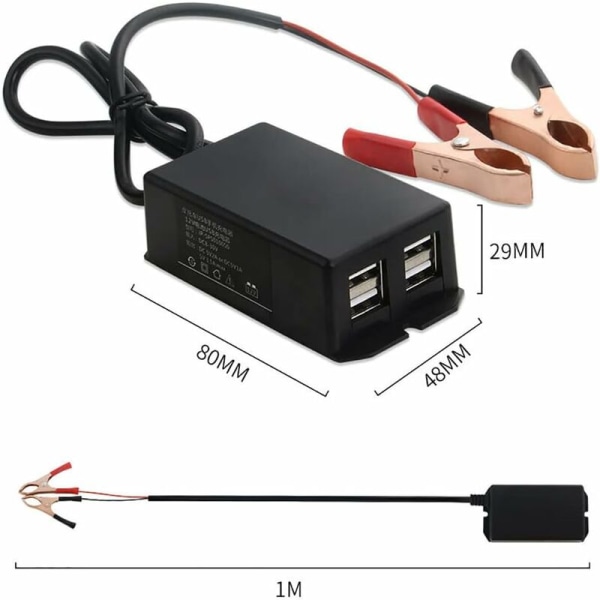 12v 24v til 5v USB-strømadapter, vandtæt motorcykel mobiltelefonoplader USB motorcykeloplader motorcykel USB-opladeradapter med Allig