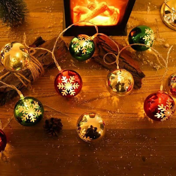 40 LED-valosarja paristokäyttöinen 40 joulupalloa Hyvää joulua valosarja, IP43 sisä- ja ulkovalaistukseen