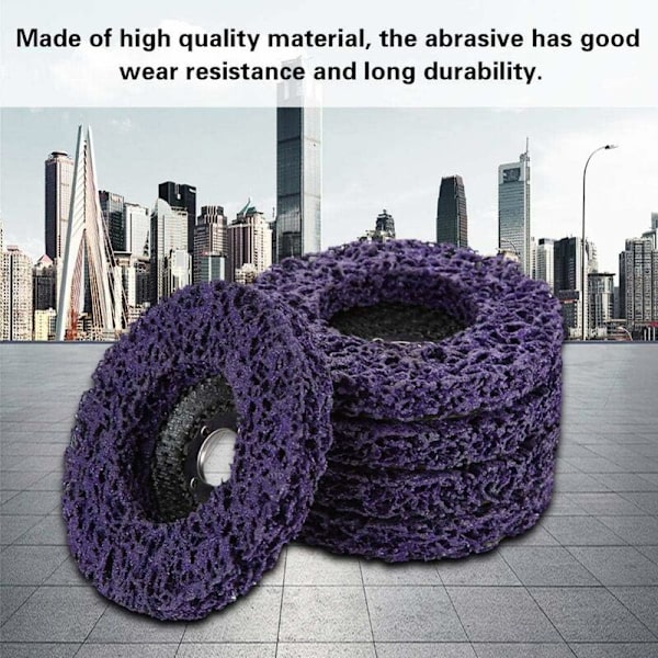 5 kpl Poly Strip -hiomakiekko Ruosteenpoistotyökalu Puhdas Laadukas Hiomakulma Kiekot Violetti 100mm 60