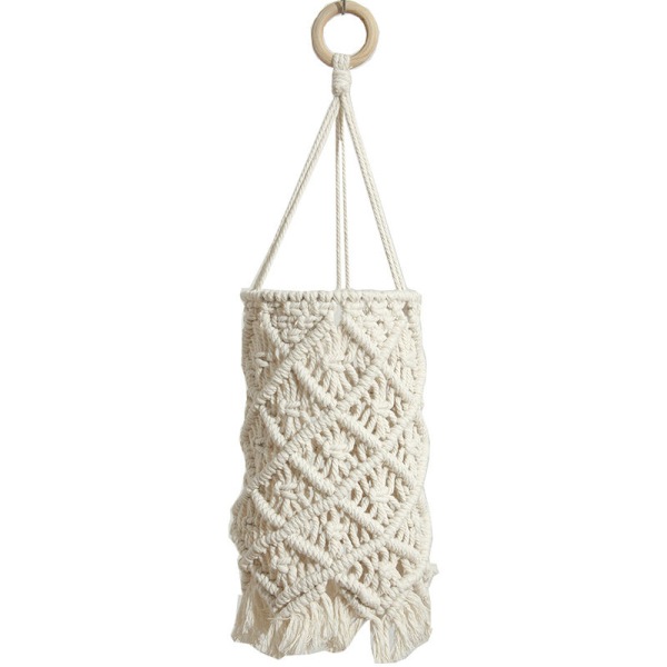 Lamp skärm hängande lampa lock vävd taklampa bur skydd ljuskrona dekorationer för takfläkt lampa vävd lampskärm bohemisk inredning-20x40CM-DE