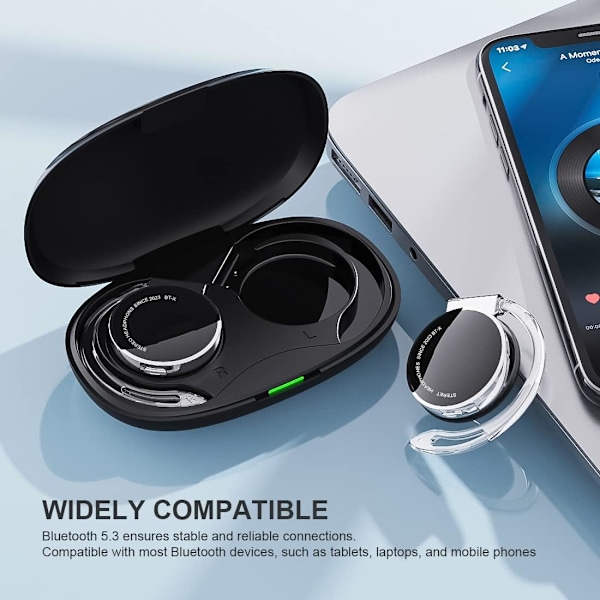 Bluetooth 5.3 On-Ear Hodetelefoner - Åpen Øre Design, 4 Mikrofoner, Lang Batteritid med Ladeetui
