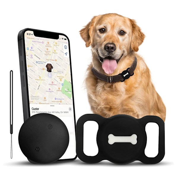 GPS Hundspårare (1-pack), Mini GPS Kattspårare, Smart Aktivitetsspårare för Husdjur (Endast iOS), Inga Månadsavgifter, Kompatibel med Apple Find My, Anti-förlust, Det