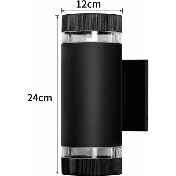 12W Modern LED Utomhusvägglampa, 3000K Oval Ljus Vägglampa Upp och Ner, IP65 Utomhusljus Vattentät För Landsterrass Rutt 1100lm