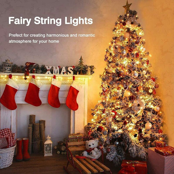 Ljusslinga, LED-slinga 20M 200 LED IP65 Vattentät, Micro LED-slinga Dekoration för Sovrum Jul Bröllopsfest Födelsedag