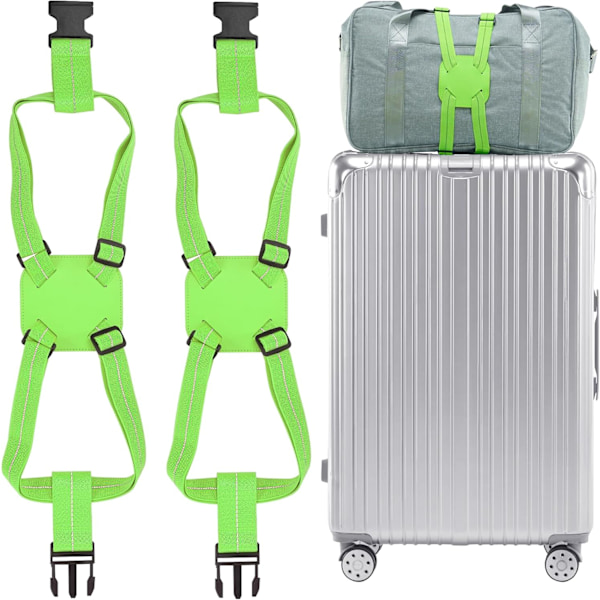 Bagage elastikstropper TSA godkendt, rejsetaske elastikstropper til kufferter Tilføj en taske (grøn) 2 stk.
