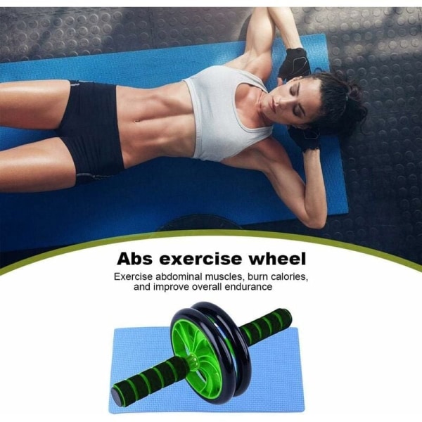 Rullhjulsträning, AB-hjulsträningsmaskin, magmuskelhjul för män, AB-rullhjul, fitnesshjul, fitnesshjul hemma （grön）