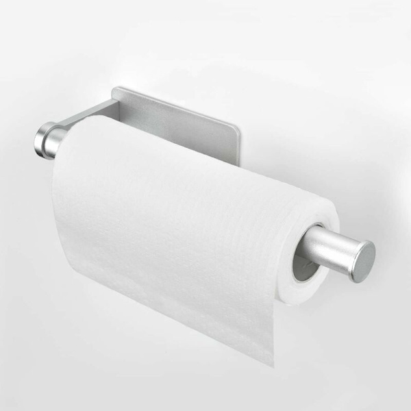 Kökpappershållare utan borrning, kökspappershållare för vägg, kökspappershållare, förvaring, aluminium, 28 cm HIASDFLS
