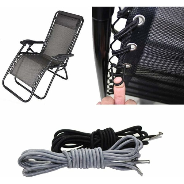 4-delt erstatningskabel til Zero Gravity-stol, universel tilbagelænet elastiske snørebånd / loungestol tilbehør reparationsværktøjssæt, elastisk stol