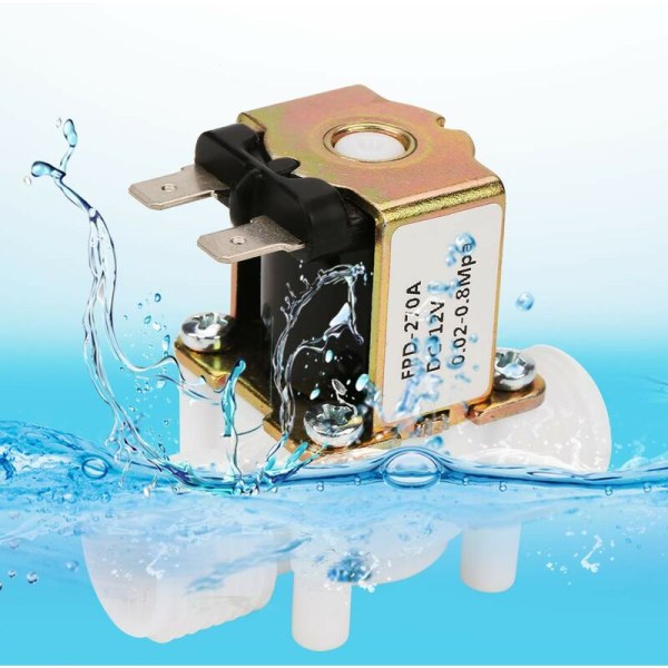 Normalt lukket vand magnetventil DC12V N/C G1/2 tommer plast elektrisk magnetventil til vanddispenser