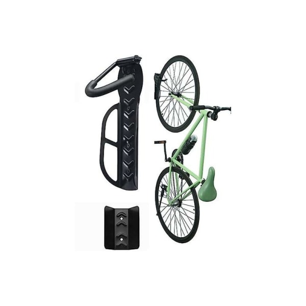 1 stk garagecykelstativ med dækbakke, vægmonteret cykelstativ, lodret indendørs cykelkrog, motionscykelstativ holder op til 30 kg