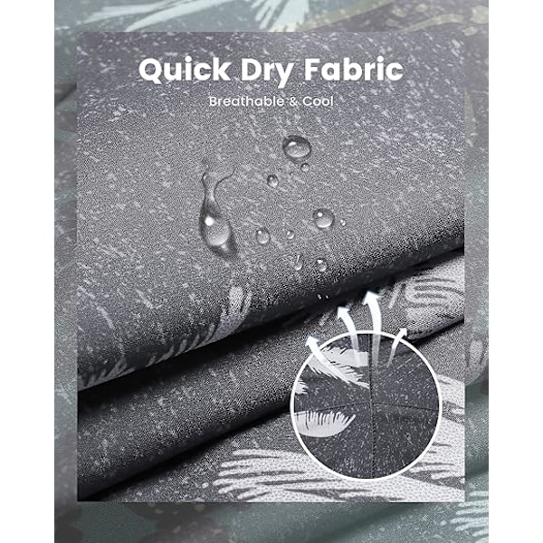 2-i-1 Badbyxor för Män 7 Tum Badbyxor Badkläder Set Strandshorts - Storlek L - Gråbrun