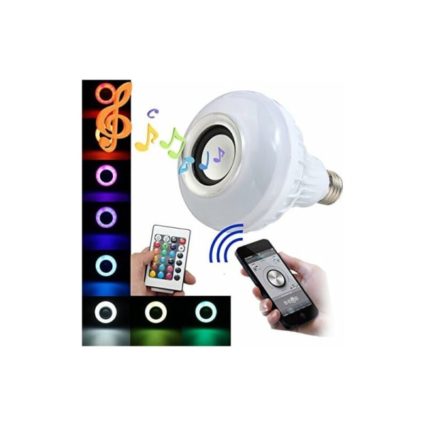 RGB E27 monivärinen LED-lamppu 16 väriä vaihtava lamppu kaukosäätimellä Android- ja iOS-tuki Bluetooth-kaiutinmusiikki baariin,