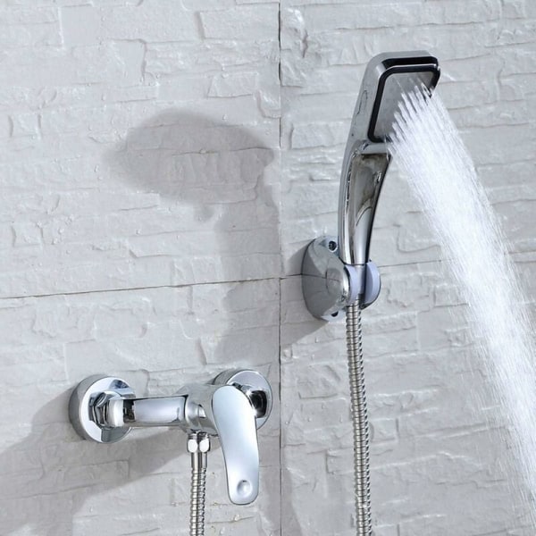 Chrome Wall Mounted Brass Shower Mixer Tap Bar Manual Cold and Hot Water Faucet Single Lever Bathroom Accessories