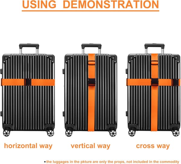 Bagageremmar TSA-godkända Resebälten 4-pack (Orange)