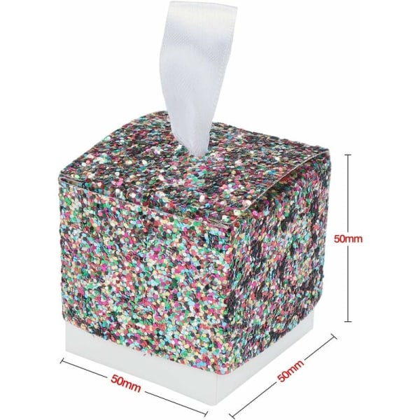 Mjuk pappersgodisbox, bröllop fluffig presentask, kreativ pappersfest presentask - färgglad 25 st - Fei Yu