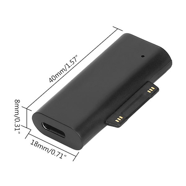 USB Type C PD opladningskabel til Surface Pro 3 4 5 6 7 til DC-stik strøm