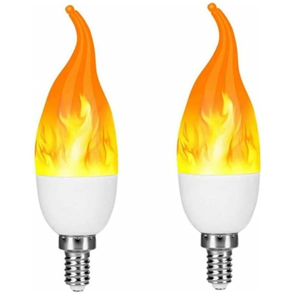Flammepære Branneffektpære LED-pærer for hjemmebelysning LED-skruepære LED-stearinlyspærer, 2pack-DENUOTOP