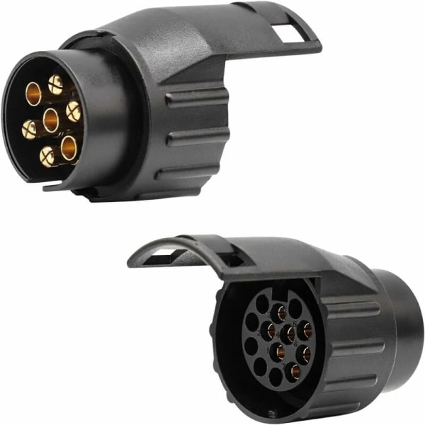 7 to 13 Pin Trailer Adapter 7 Pin Trailer Socket for Car Trailer, Tractor, Caravan, Bike Rack（1PC)