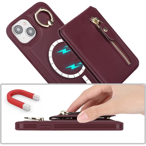 iPhone 13 Læder Cover - Bourgogne