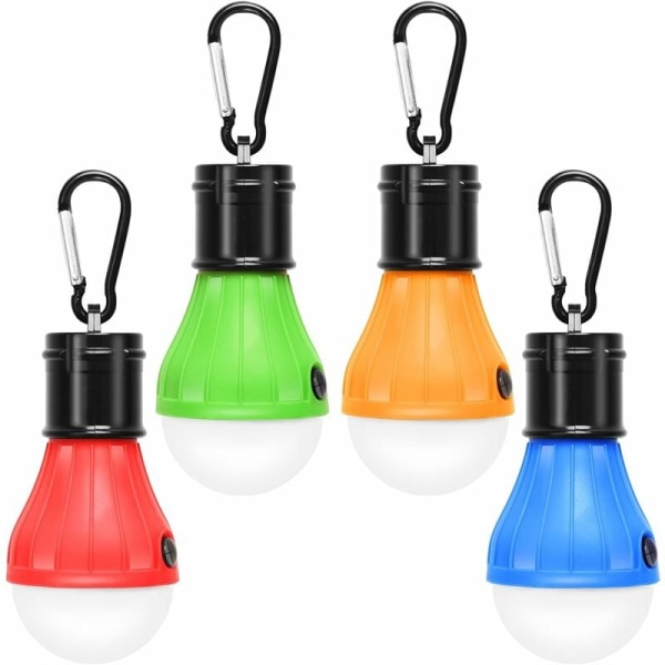 4 Pack LED campinglys, Vandrefiskelys, Vandtætte nødlys, batteridrevet, indendørs udendørs LED-belysning.