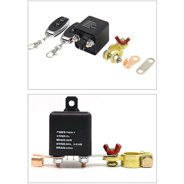 12v 200a Universal Batteri Afbryder Relæ Integreret Trådløs Fjernbetjening Afbrydelse Afbrydelse Isola