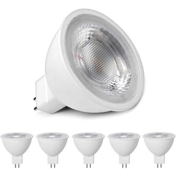 MR16 LED-lampor Varmvitt 3000K, MR16 GU5.3 LED 5W Ersättning för 50W 40W Halogenlampa, 500LM LED-belysning, AC/DC 12V Reflektor LED-lampor