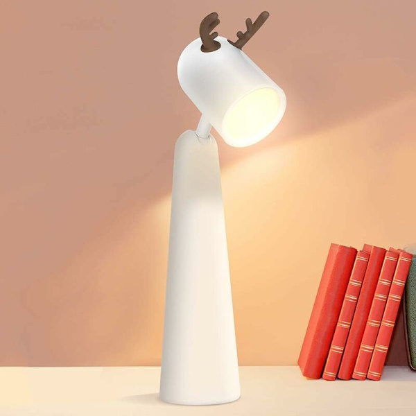 LED nattbordslampe, barneromslampe, skjønnhetslampe, behagelig for øynene, påfyllbar USB-leselampe